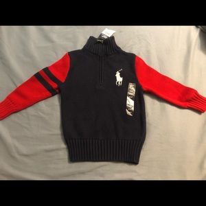 Boy 1/4 zip Ralph Lauren sweater- brand new